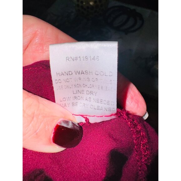 Jodiel Cottage Core Boho Chic Embroidered Wine Red Floral Embroidered Blouse M - Picture 12 of 12